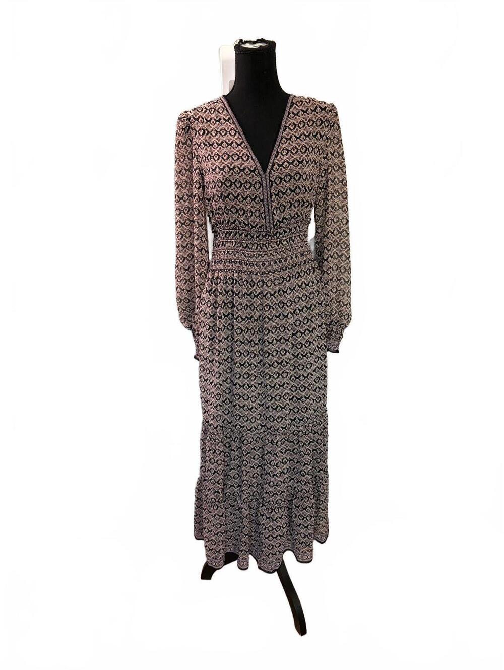 NWT Max Studio London Long Sleeve Printed Maxi Dress Size S